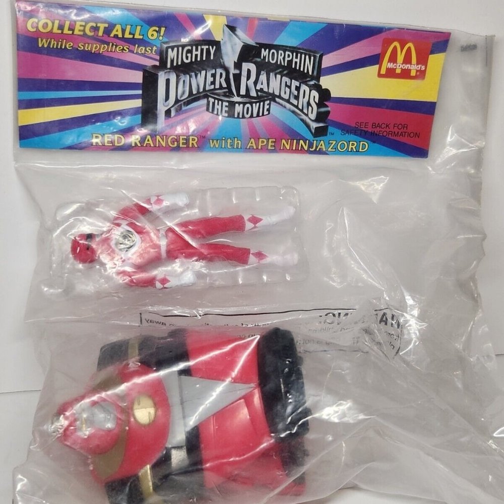 Mighty Morphin Power Rangers The Movie 1995 McDonalds Red Ranger w/Ape NEW